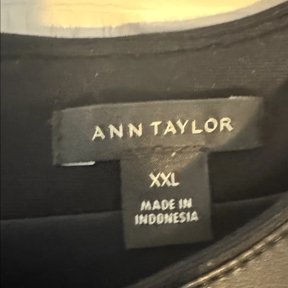 Ann Taylor Black Faux Leather and ponte Mini Dress XXL back zipper - Picture 3 of 4